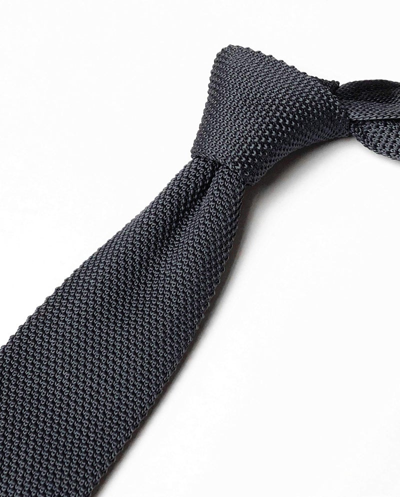 Ctskyte Men Classic Grey Solid Color Woven Silk Ties Designer Cotton Neckties Neckwear - Image 2